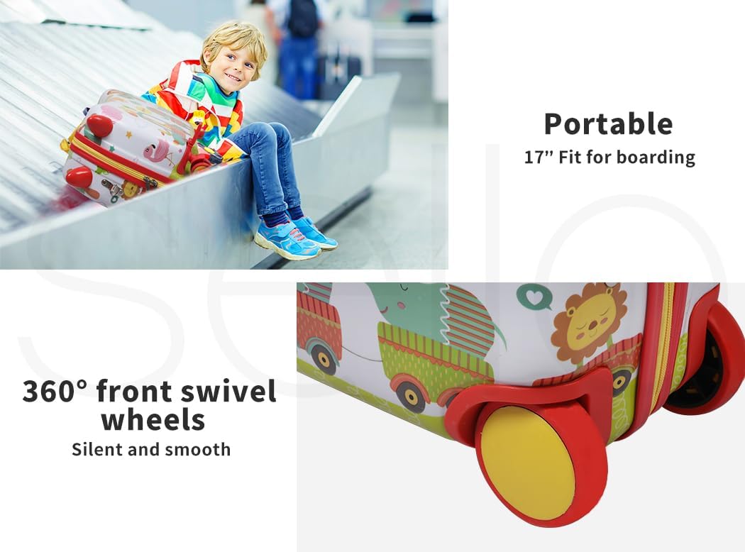 Innowacyjny jeździk i walizka dla dzieci z kółkami 360° i wzorem morskiej ośmiornicy.