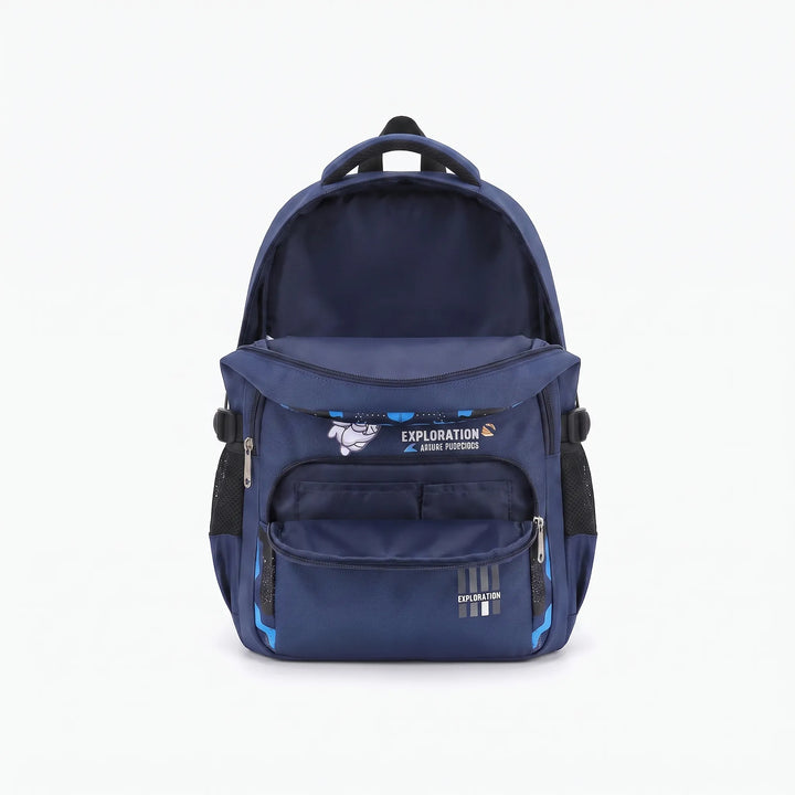 Plecak szkolny AstroPack z wieloma przegrodami, kieszeniami bocznymi i przednią kieszenią na akcesoria.