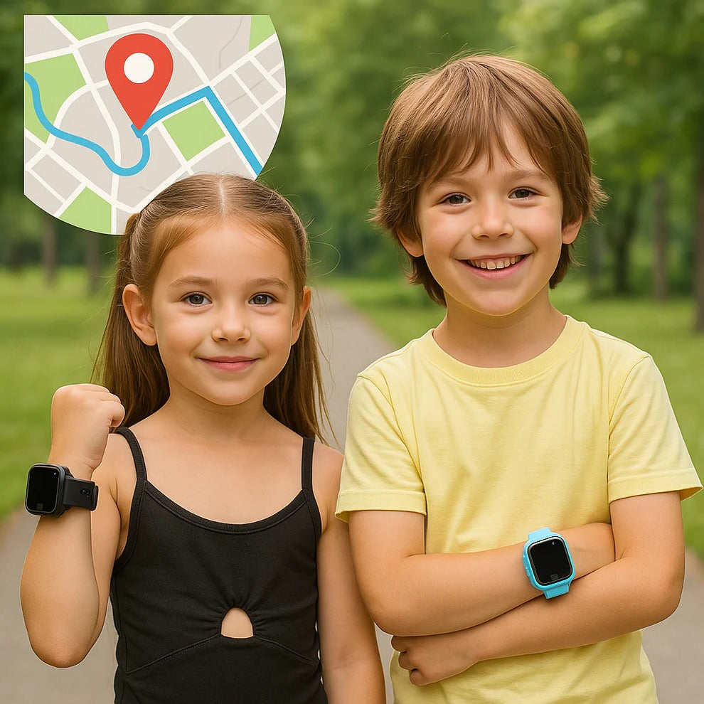Dziecięcy inteligentny zegarek GPS, stylowy design, bezpieczny i łatwy w obsłudze dla najmłodszych.