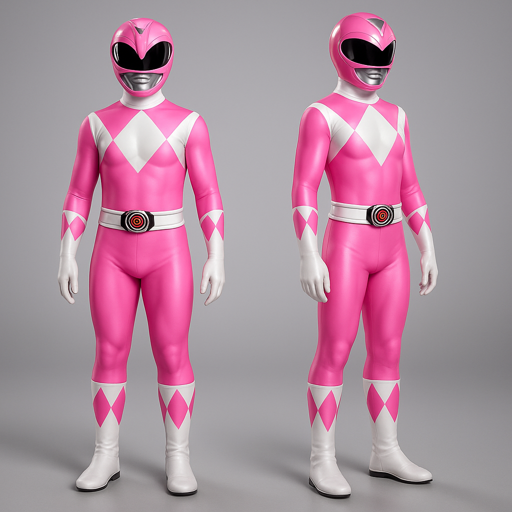 Żywy, kolorowy strój superbohatera z maską dla dziecka, gotowy na cosplay i imprezy.