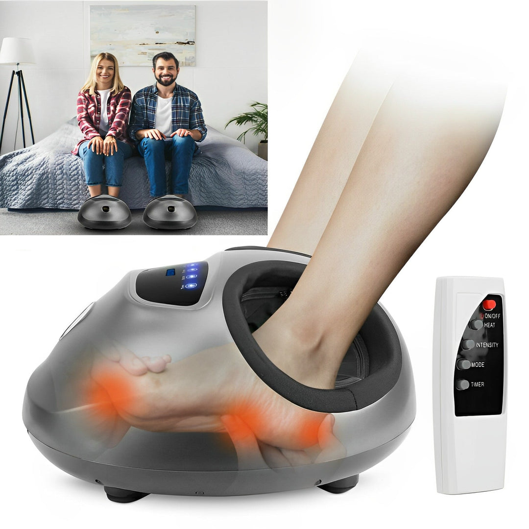 Elektryczny masażer stóp shiatsu z pilotem i podświetlanym panelem sterowania
