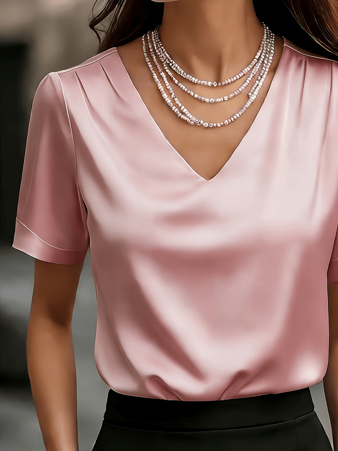 Elegancka bluzka damska wizytowa, widok na mankiet i rękaw