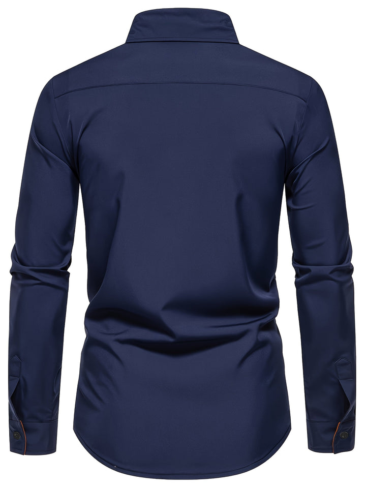 Męska koszula codzienna o kroju slim fit, prezentacja na płasko