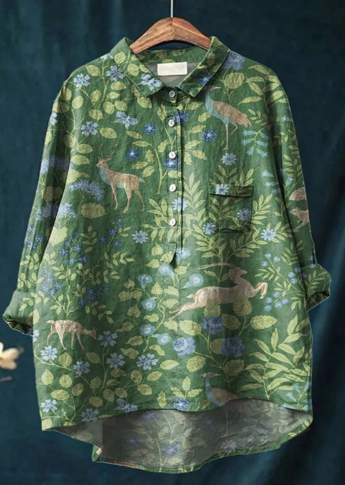 Bluzka damska elegancka, wzór w kwiaty, doskonała na lato. Stylowa moda damska.