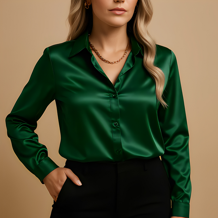 Klasyczna elegancka bluzka damska z długim rękawem, idealna na każdą okazję. Stylowy komfort.