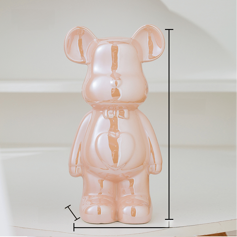 Nowoczesna ceramiczna figurka misia, idealna do kolekcji ozdób i dekoracji.