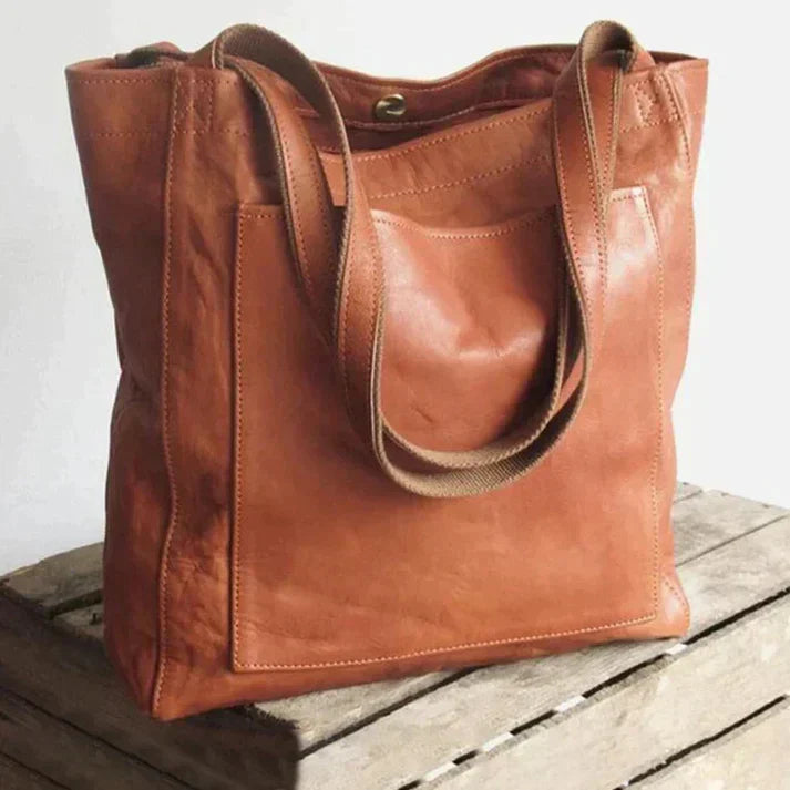 Elegancka damska torba skórzana shopper na ramię, wykonana z naturalnej skóry, idealna do pracy i na co dzień.