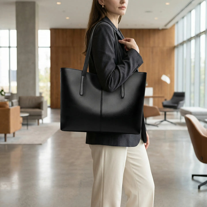 Elegancka damska torba Tote Jessy na ramię, idealna do pracy i na co dzień. Duża, modna torebka miejska.