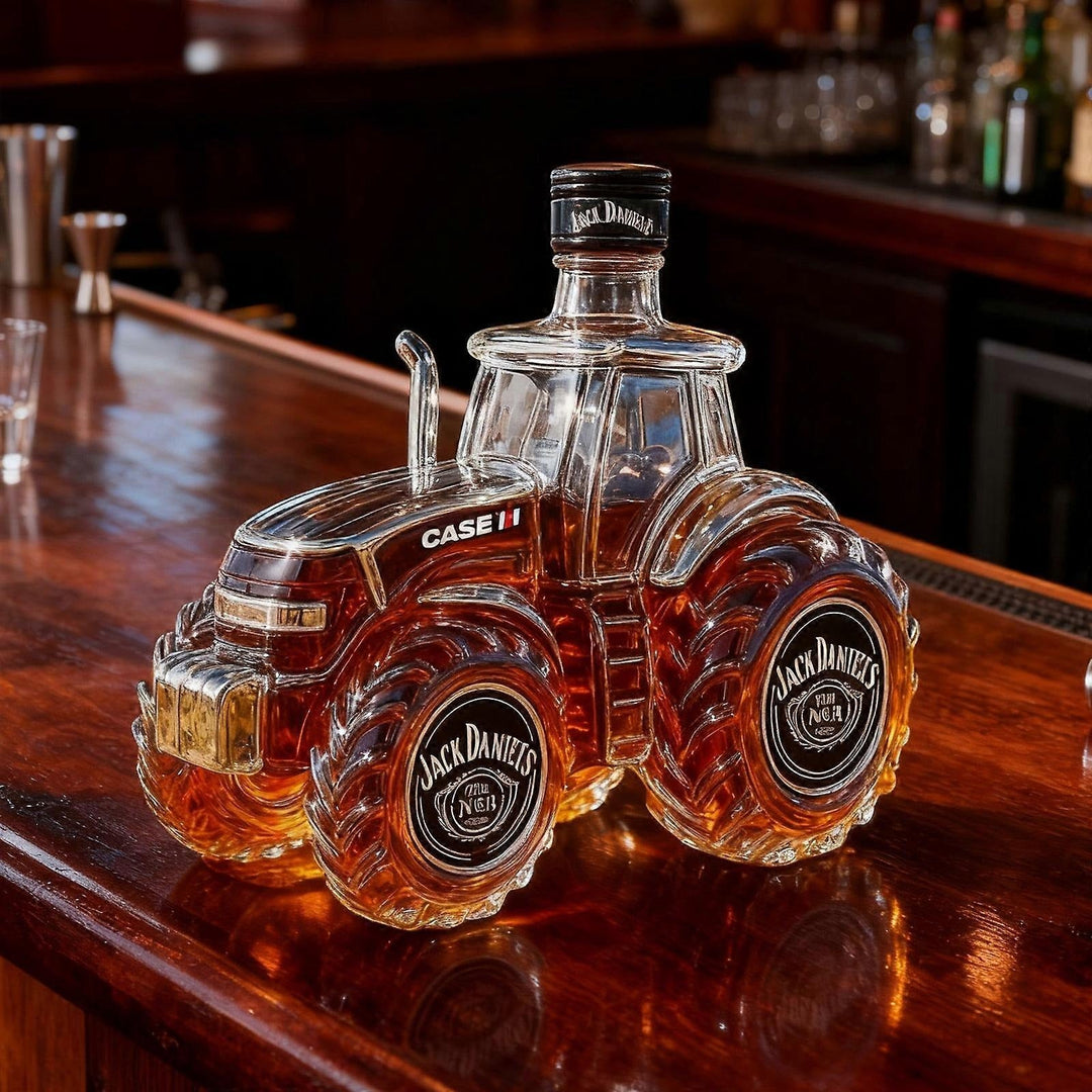 Wysokiej jakości karafka do whisky 300 ml z unikalnym traktorem, doskonały prezent na degustację alkoholu.