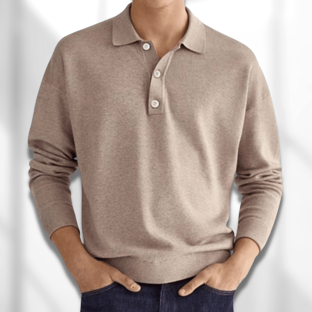 Elegancka koszulka polo męska Bogdan z długim rękawem. Idealna do stylizacji casual i biznesowych na jesień.