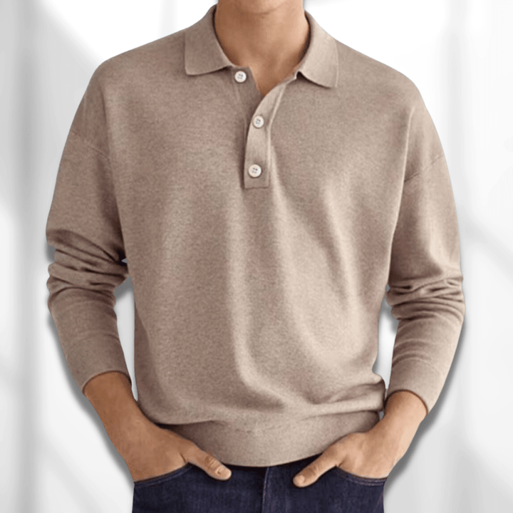 Elegancka koszulka polo męska Bogdan z długim rękawem. Idealna do stylizacji casual i biznesowych na jesień.