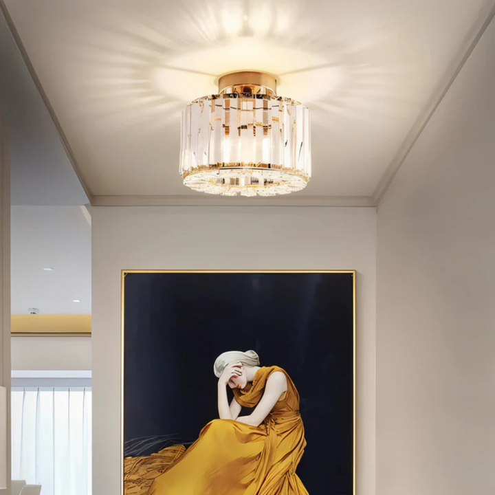 Kryształowa lampa sufitowa. Nowoczesne oświetlenie do salonu, sypialni i kuchni. Stylowa, elegancka.