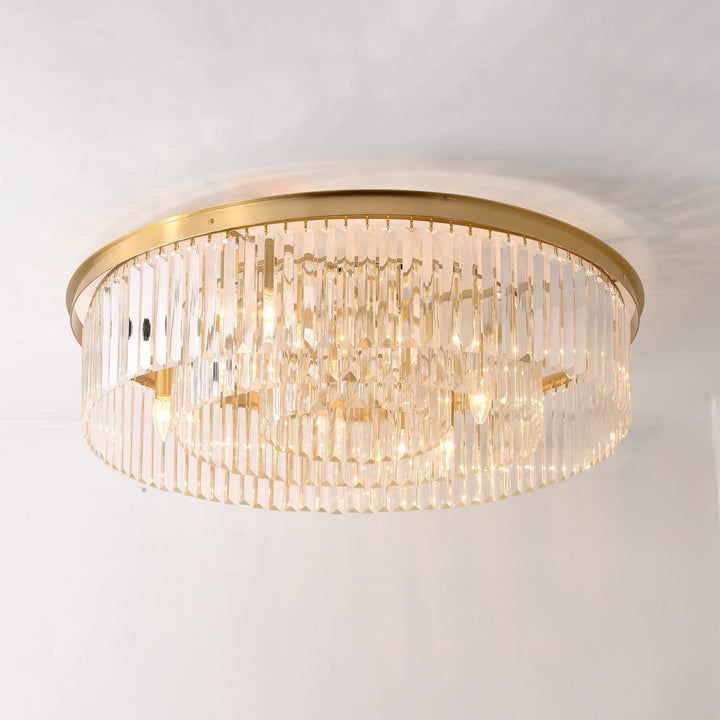 Oświetlenie premium: Elegancka lampa sufitowa kryształowa mosiężna, idealna do wnętrz.