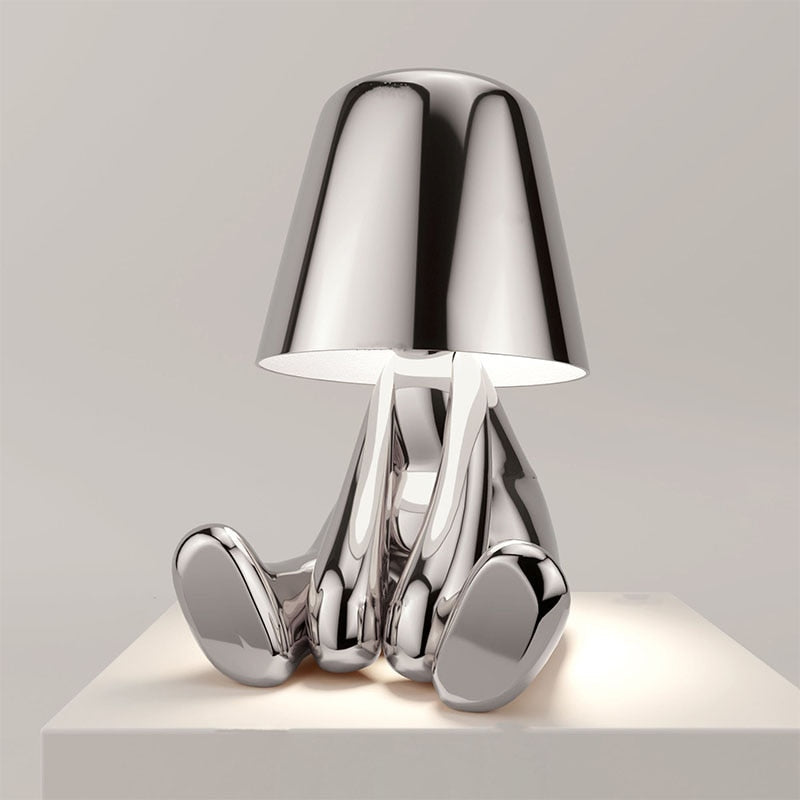 Designerska lampa stołowa LED bezprzewodowa, akumulatorowa, z regulacją jasności, do każdego wnętrza.