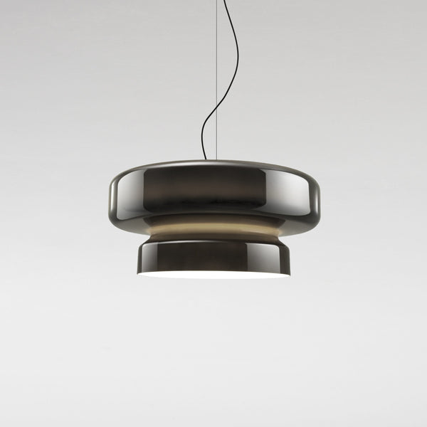 Elegancka lampa sufitowa ze szkła dmuchanego. Ręcznie wykonana, podnosi estetykę każdego wnętrza.