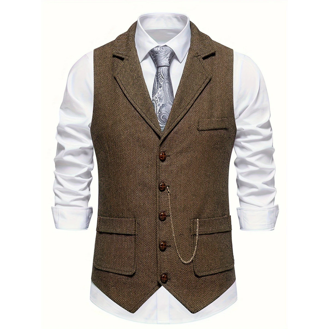 Męski bezrękawnik: lekka, elegancka kamizelka. Komfortowa odzież w modnym stylu casual/wizytowym.