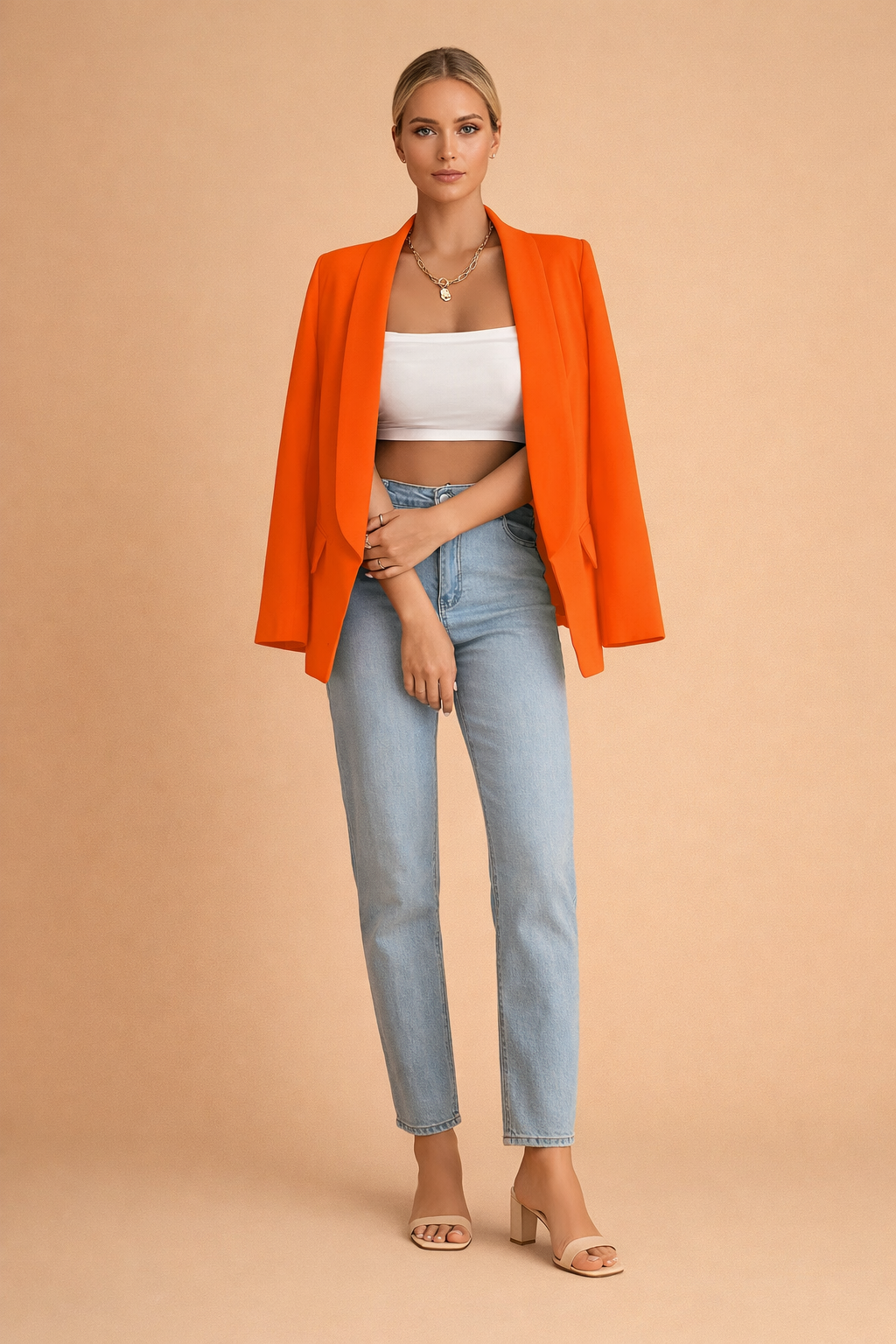 Wygodna marynarka damska w modnym kolorze. Wszechstronny blazer do codziennych i biznesowych outfitów.