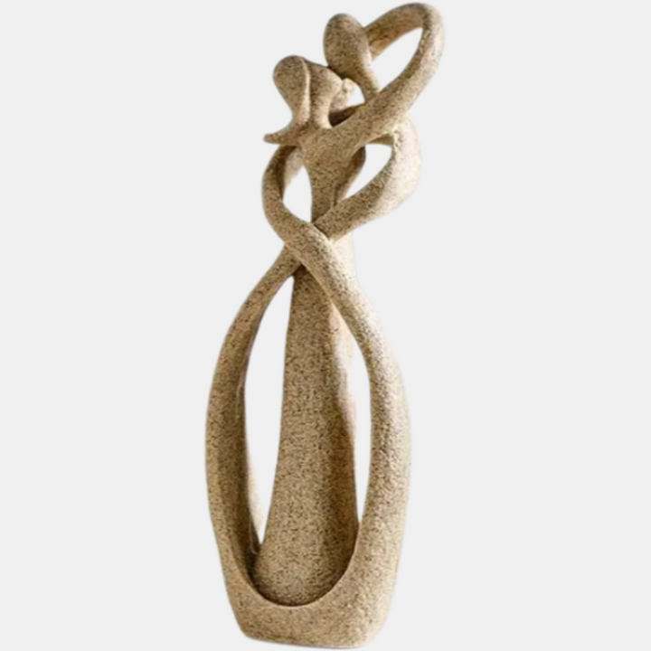 Elegancka rzeźba miłości, abstrakcyjna dekoracja wnętrz. Nowoczesna statuetka z żywicy, idealny prezent.