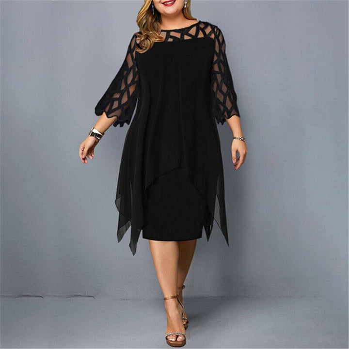 Ponadczasowa elegancka sukienka midi plus size damska, modna i komfortowa na każdą okazję.