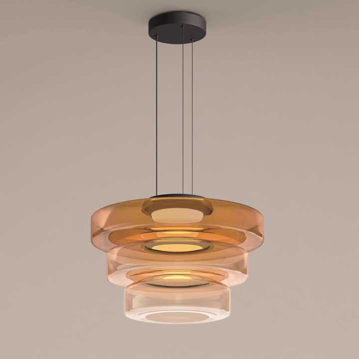 Elegancka szklana lampa wisząca, nowoczesny design. Idealna do salonu. Oświetlenie sufitowe.