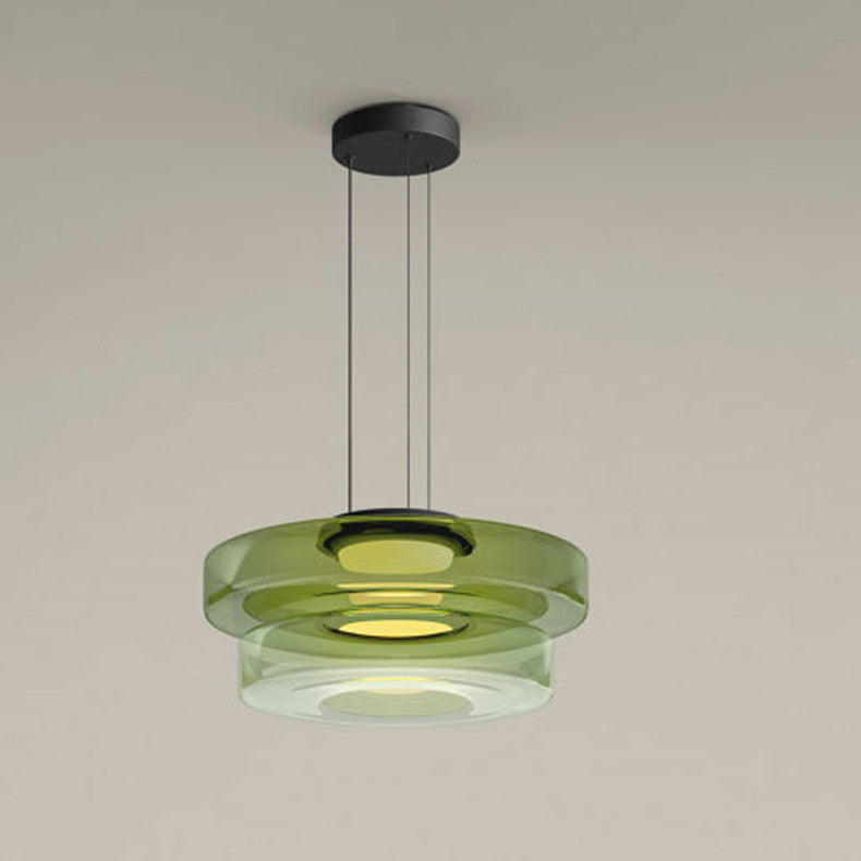 Oświetlenie szklane: lampa wisząca z długim przewodem. Designerska oprawa sufitowa do wysokich pomieszczeń.