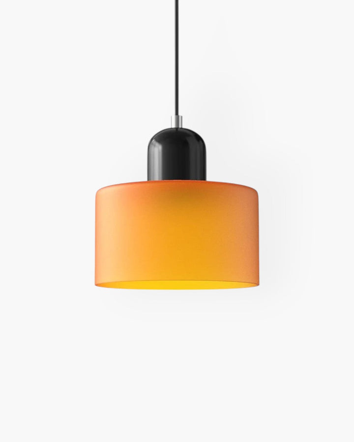 Nowoczesna szklana lampa wisząca, idealna do wnętrz w stylu japandi.