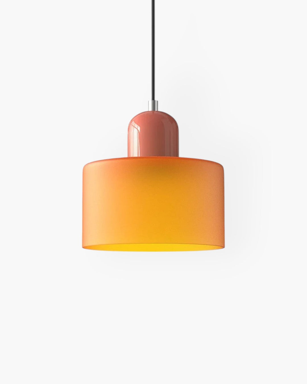 Elegancka lampa wisząca, szklany klosz, design japandi i minimalizm.