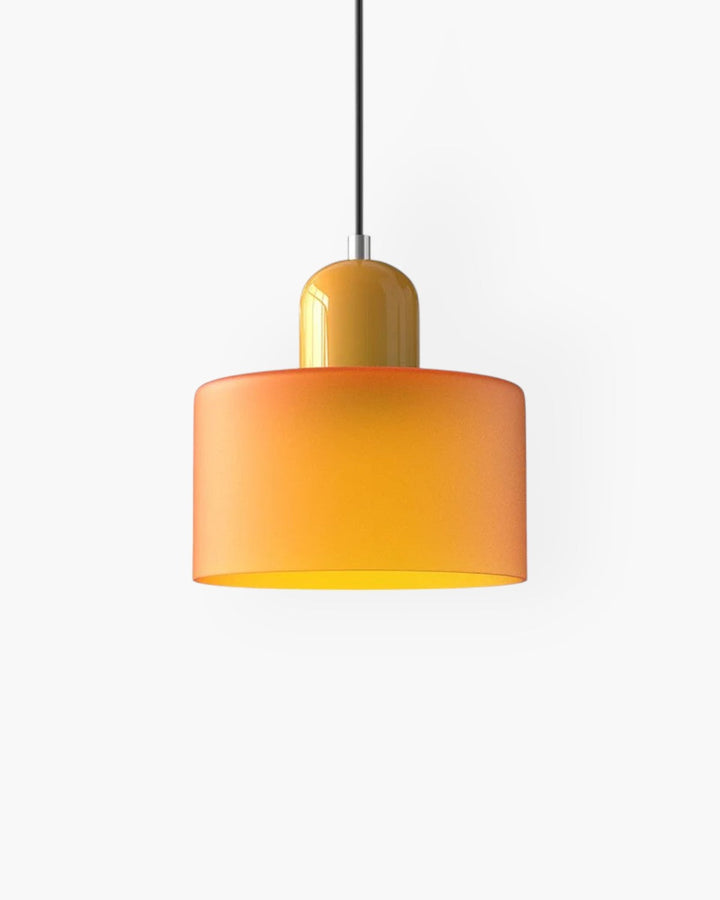 Designerska szklana lampa wisząca japandi, unikatowe oświetlenie.