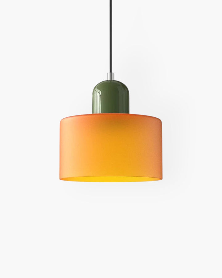 Lampa wisząca szklana do salonu, oświetlenie w stylu japandi.