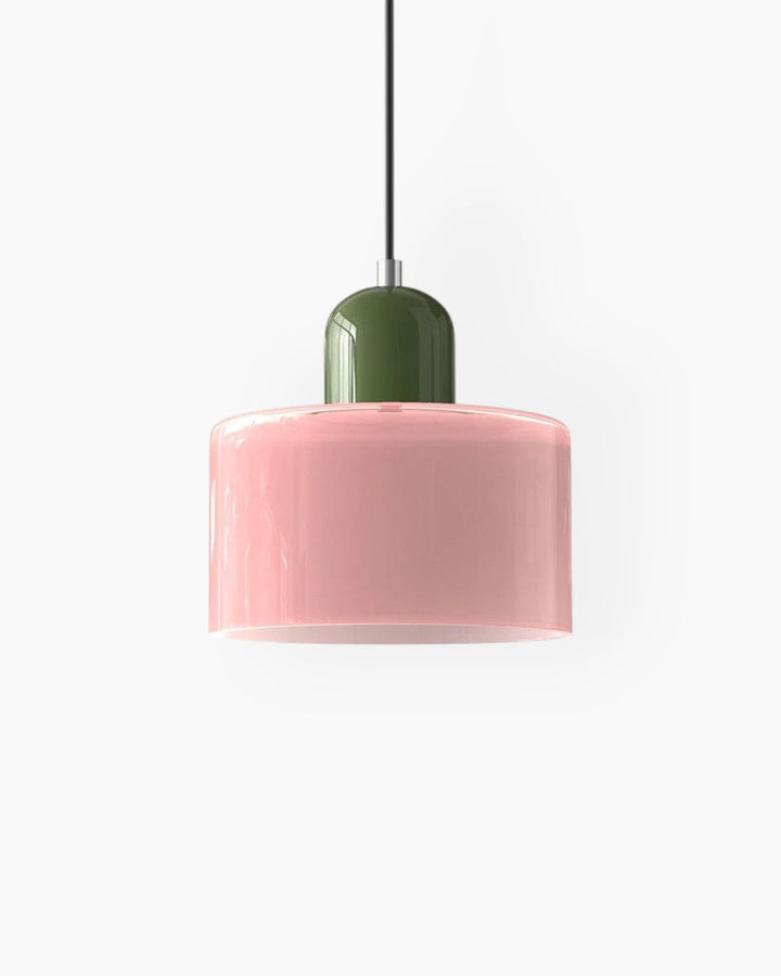 Lampa wisząca szklana, połączenie stylu japońskiego i skandynawskiego, japandi.