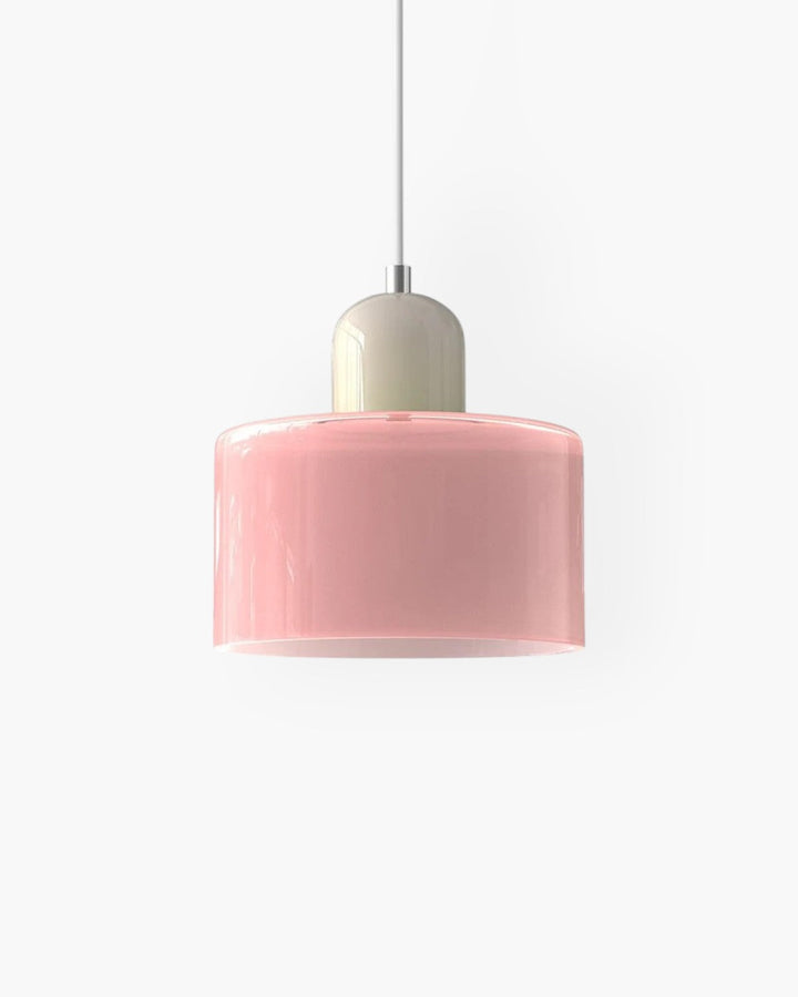 Eleganckie oświetlenie wiszące, szklana lampa minimalistyczna w stylu japandi.