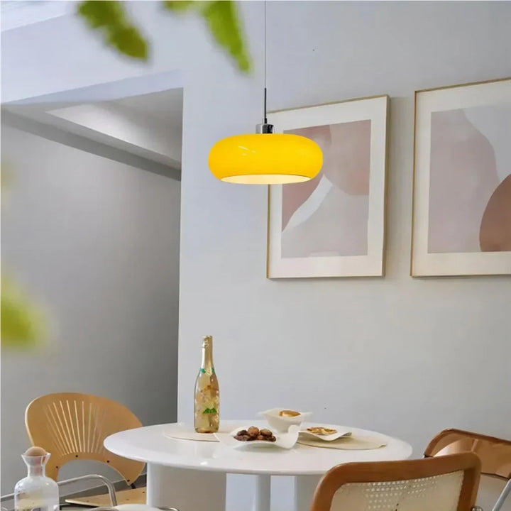 Designerska lampa sufitowa z metalu i szkła, oświetlenie do jadalni, styl Bauhaus.