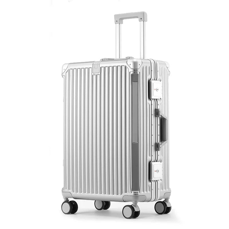 Unisexowa walizka twarda, bagaż podróżny z solidną ramą aluminiową i wygodnymi kółkami, elegancka i stabilna.