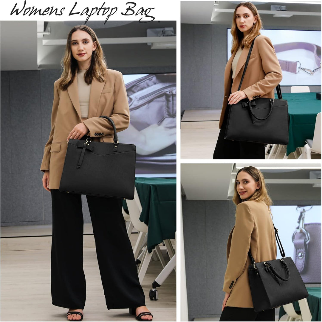 Modna torba na laptopa dla kobiet, z odpornego materiału PU, łatwa do czyszczenia.
