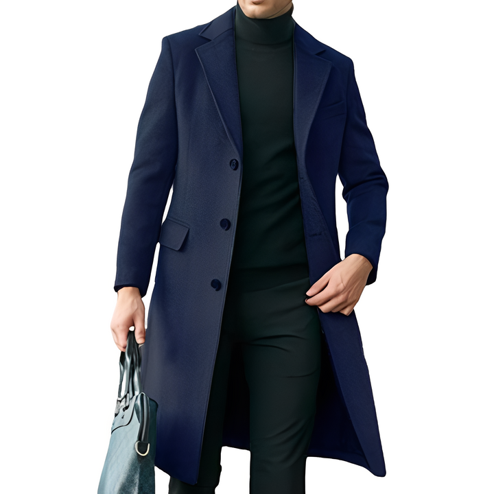 Stylowy płaszcz męski jesienno-zimowy, zapewniający komfort i elegancję. Idealna męska odzież wierzchnia.