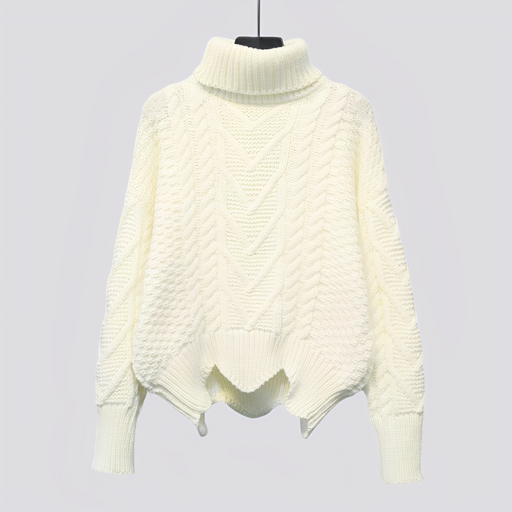 Miękki, dzianinowy sweter damski golf, ciepły i elegancki, doskonały do jesiennych i zimowych stylizacji.