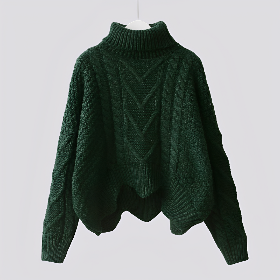 Klasyczny, ciepły sweter golf damski, idealny na co dzień do zimowych stylizacji. Moda damska.