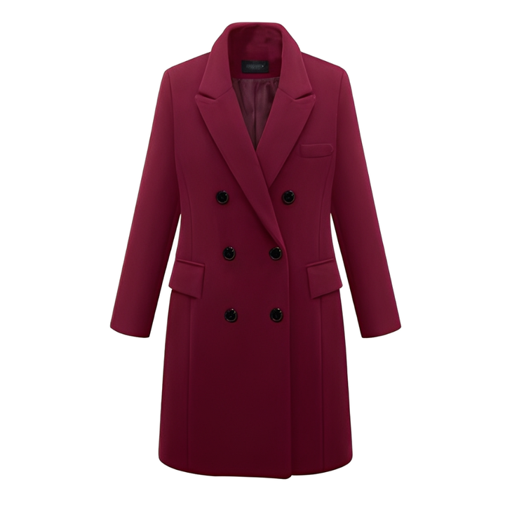 Długi płaszcz damski zimowy/jesienny w ponadczasowym stylu. Elegancka odzież, także w rozmiarach plus size.