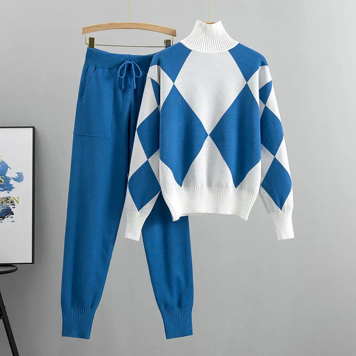 Stylowy komplet damski z bawełny: elegancka bluzka z długim rękawem i spódnica midi. Modny i wygodny.