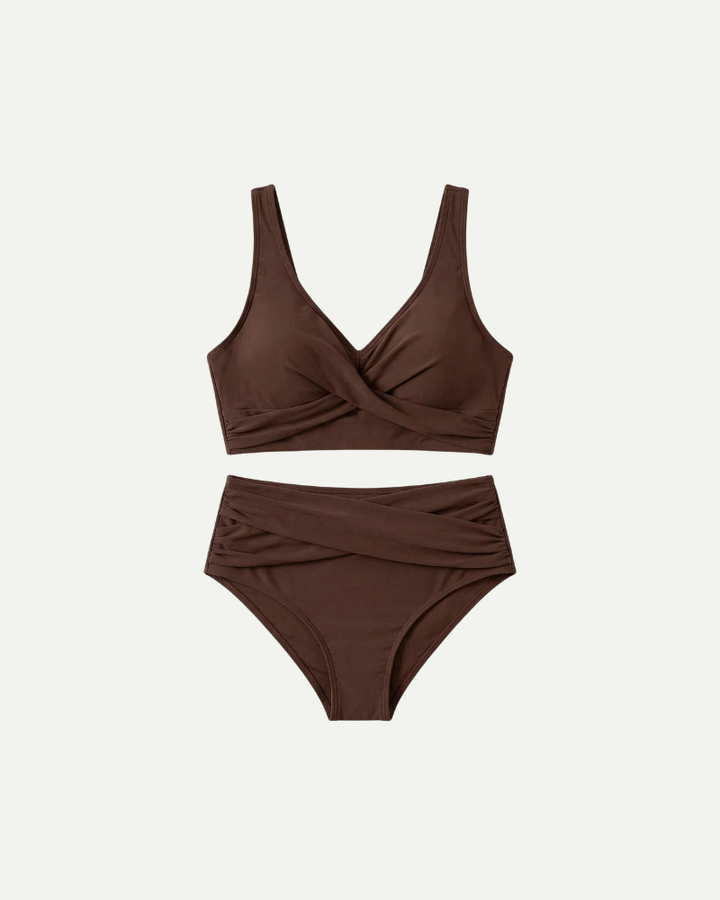 Damskie bikini z efektem push-up i wysokim stanem. Modna dwuczęściowa kolekcja letnia dla kobiet.