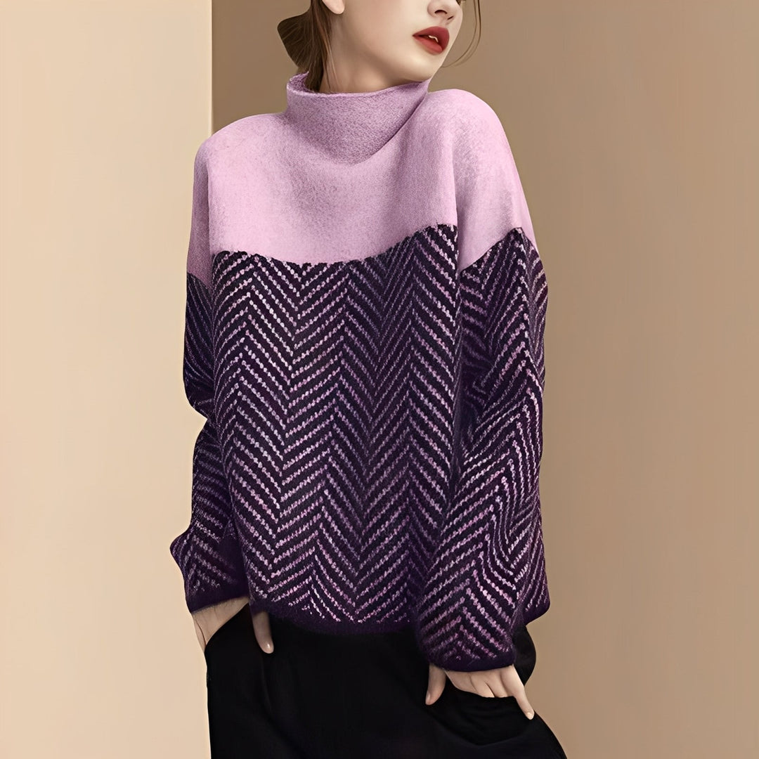 Ciepły damski golf z długim rękawem. Stylowy sweter idealny na zimę, dodający elegancji każdej stylizacji.