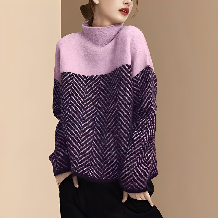 Ciepły damski golf z długim rękawem. Stylowy sweter idealny na zimę, dodający elegancji każdej stylizacji.