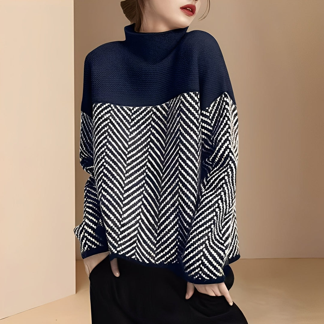 Modny golf damski – komfortowy, elegancki sweter. Idealny do biura i na casualowe wyjścia. Długi rękaw.