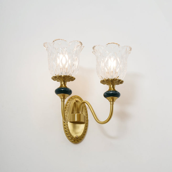 Lampa ścienna Dieppe. Oświetlenie luksusowe, mosiądz, ceramika.