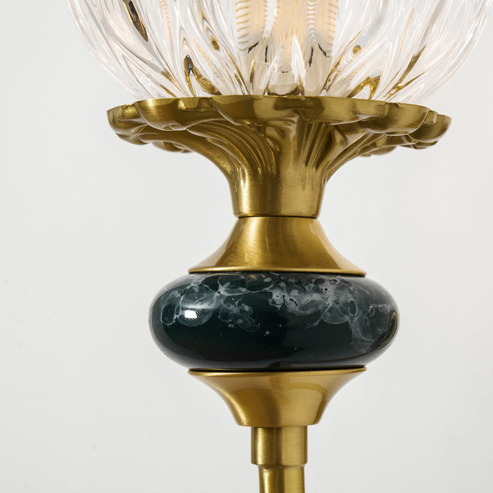 Lampa ścienna Dieppe. Mosiądz, ceramika. Oświetlenie do gabinetu.