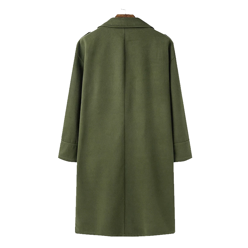 Męski długi płaszcz zimowy oversize w czerni. Klasyczny fason i elegancja. Idealny do modnych stylizacji.