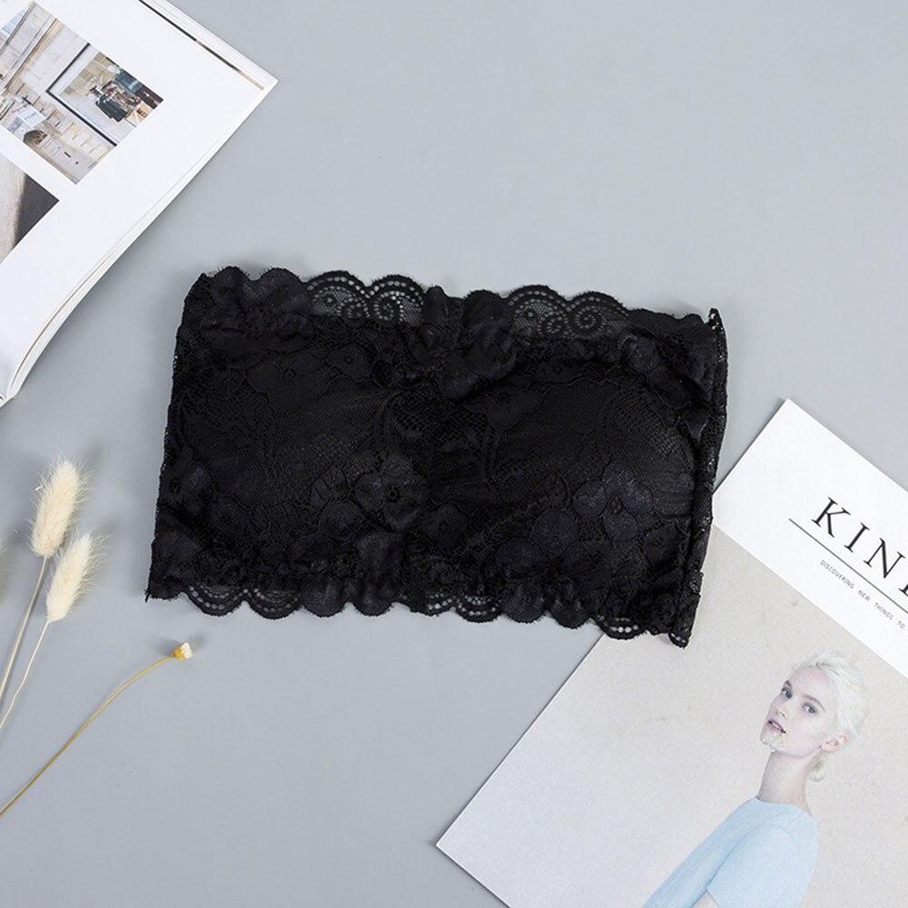 Elegancki koronkowy biustonosz bandeau damski bez ramiączek, idealny pod kreacje na specjalne okazje, bielizna.