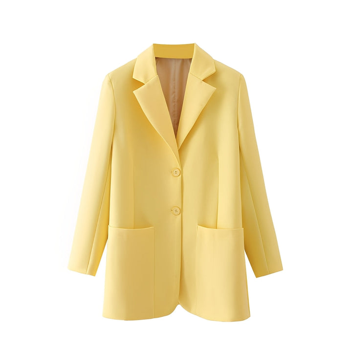 Elegancki luźny blazer damski. Modna marynarka damska o swobodnym kroju, idealna na casualowe i formalne stylizacje.