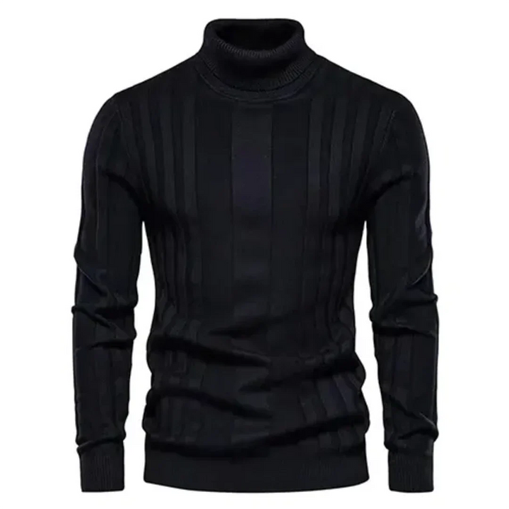 Męski sweter z golfem, klasyczny i elegancki, doskonały na zimę. Modna odzież męska, ciepła i wygodna.
