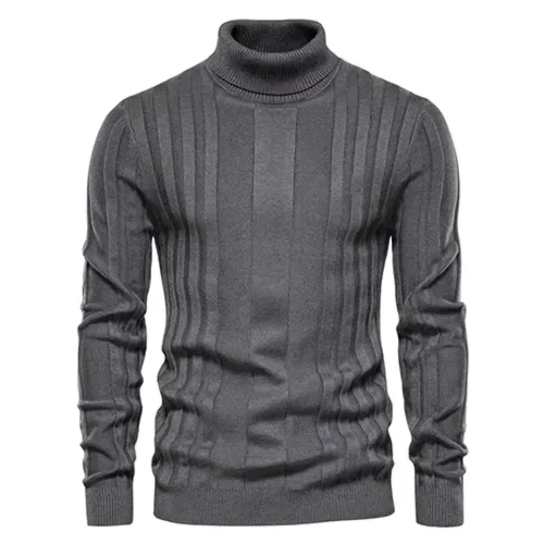 Wygodny męski sweter z golfem, idealny do eleganckich i casualowych stylizacji. Ciepła odzież męska na zimę.